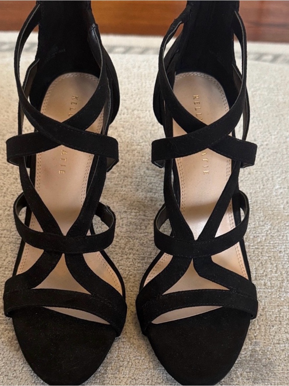 Kelly & Katie Black Strappy Heeled Sandals Size 10 New Evening Dress Shoes